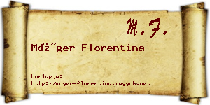 Móger Florentina névjegykártya